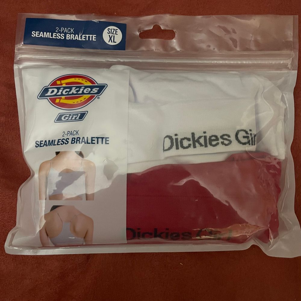 Dickies‎ Girl XL juniors Seamless Bralette 2 Pack Bra Red and White NEW